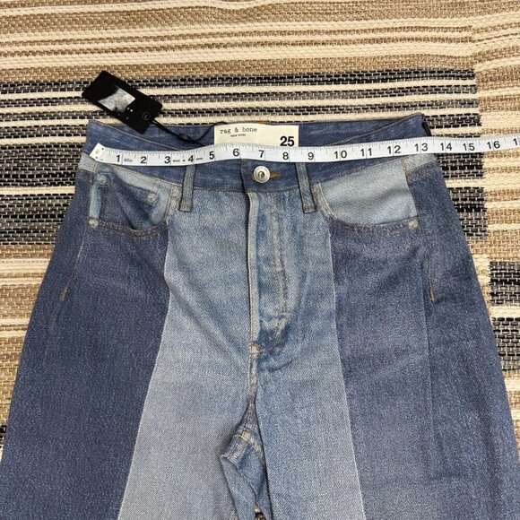 Rag &‎ Bone Miramar Stretch Nina Cigarette Pants Byron Wash Patchwork Size 25 - Picture 12 of 15
